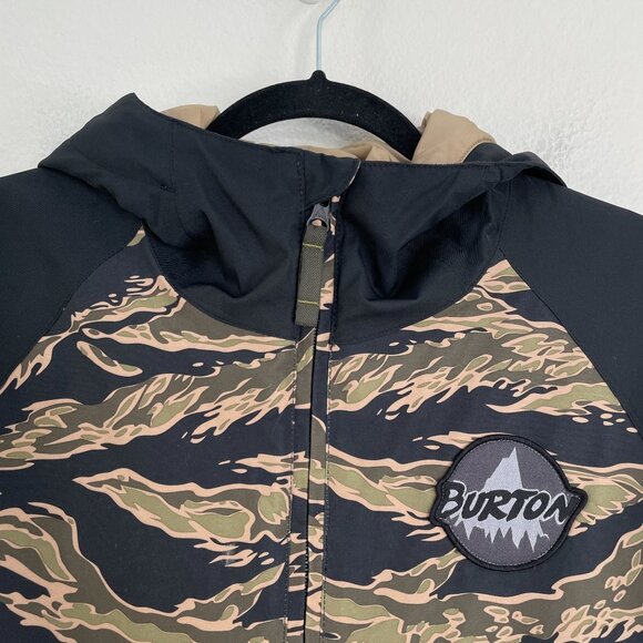 Burton Kids Medium US 10/12 Camouflage Hooded Snow Ski Jacket Snowboard DRYRIDE - Picture 2 of 10